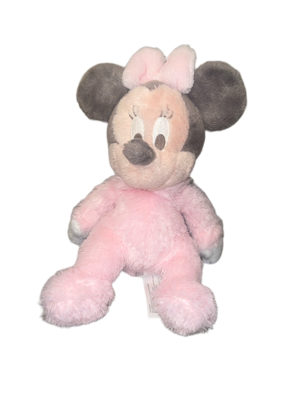 Disney Parks Minnie Mouse Pink Baby Rattle Chime Comforter Plush Soft Toy 10”